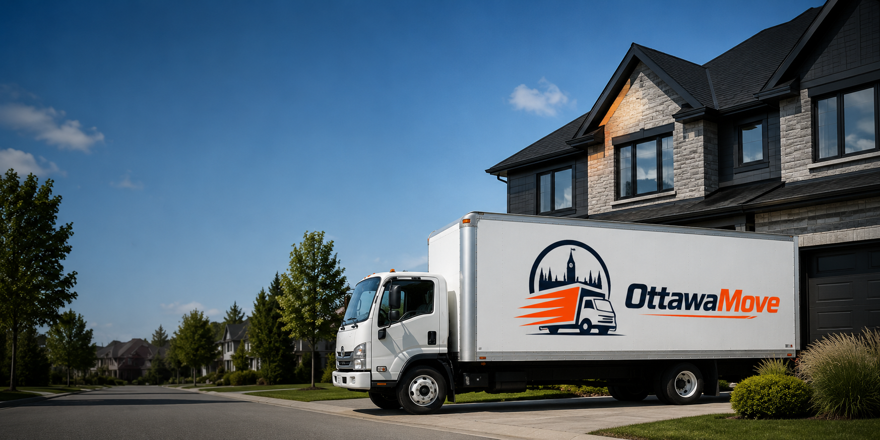 OttawaMove truck in Ottawa neighbourhood